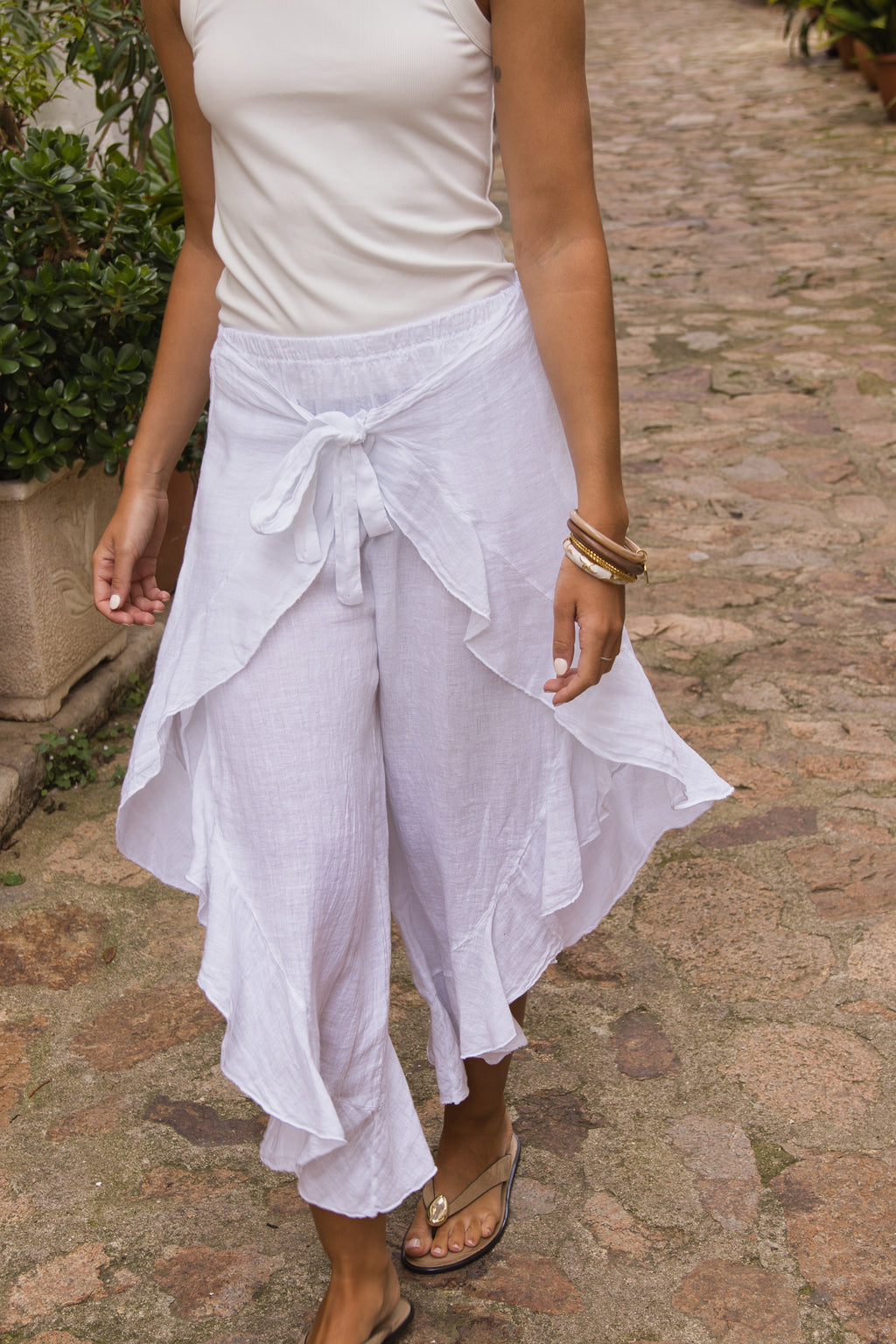 Pantalón Volantes Lino