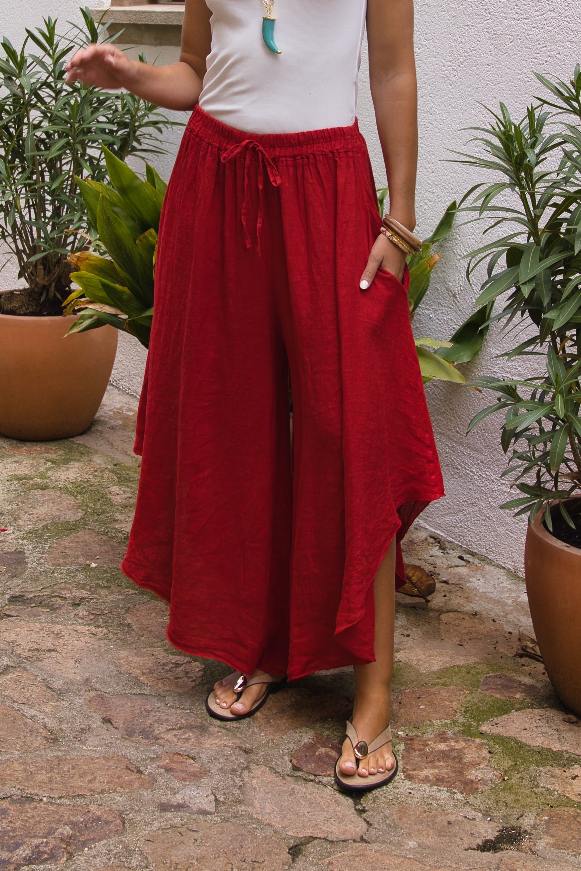 Rockhose Leinen Capri