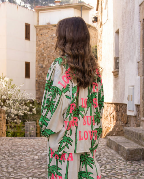 Camisa Boho Palms Love
