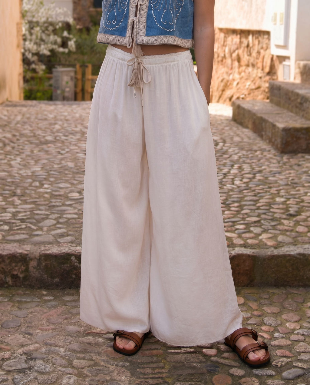 Pantalón Fluido Boho Natural