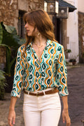 Ikat-Hemd Grün
