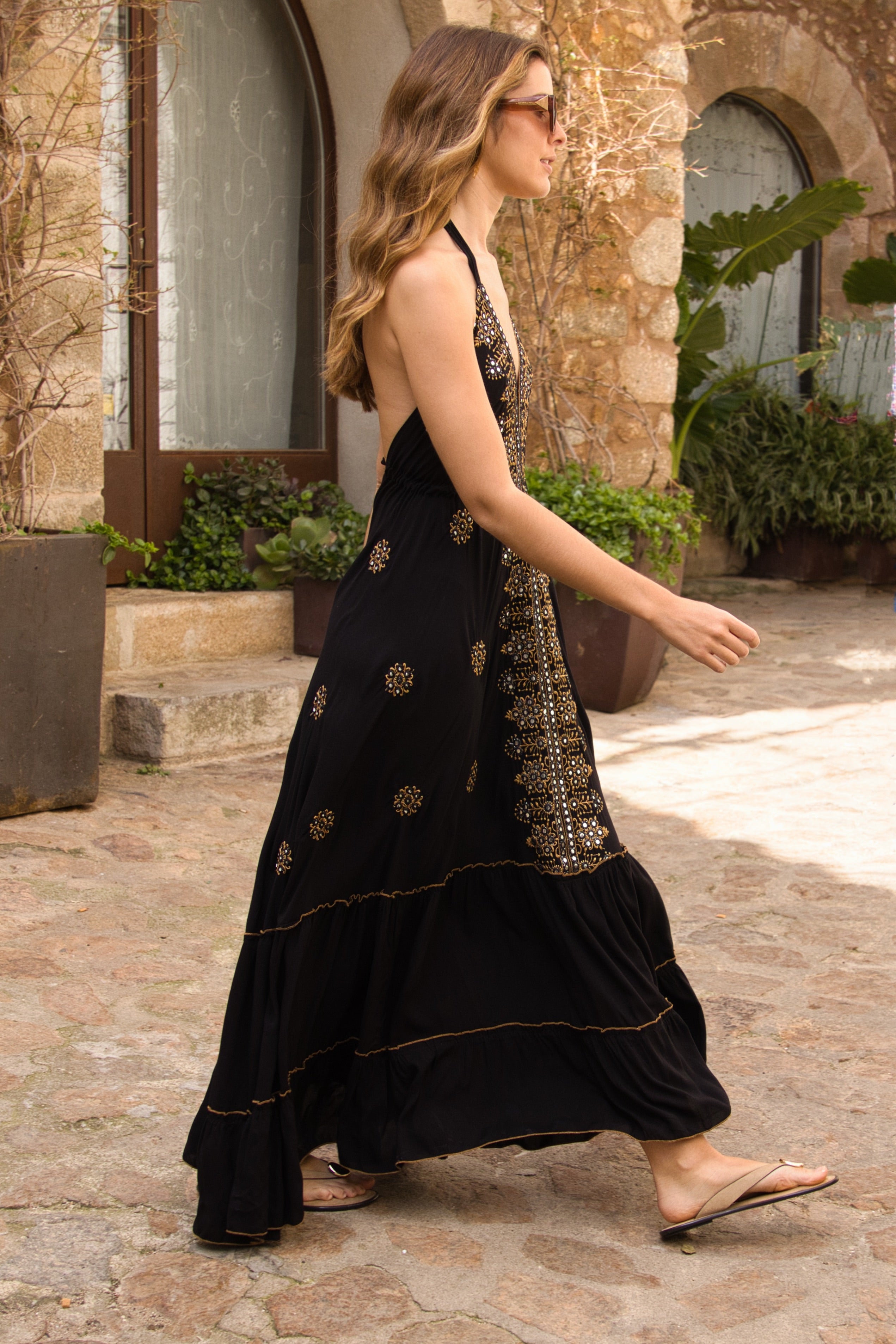 Besticktes Boho-Kleid Black Soul