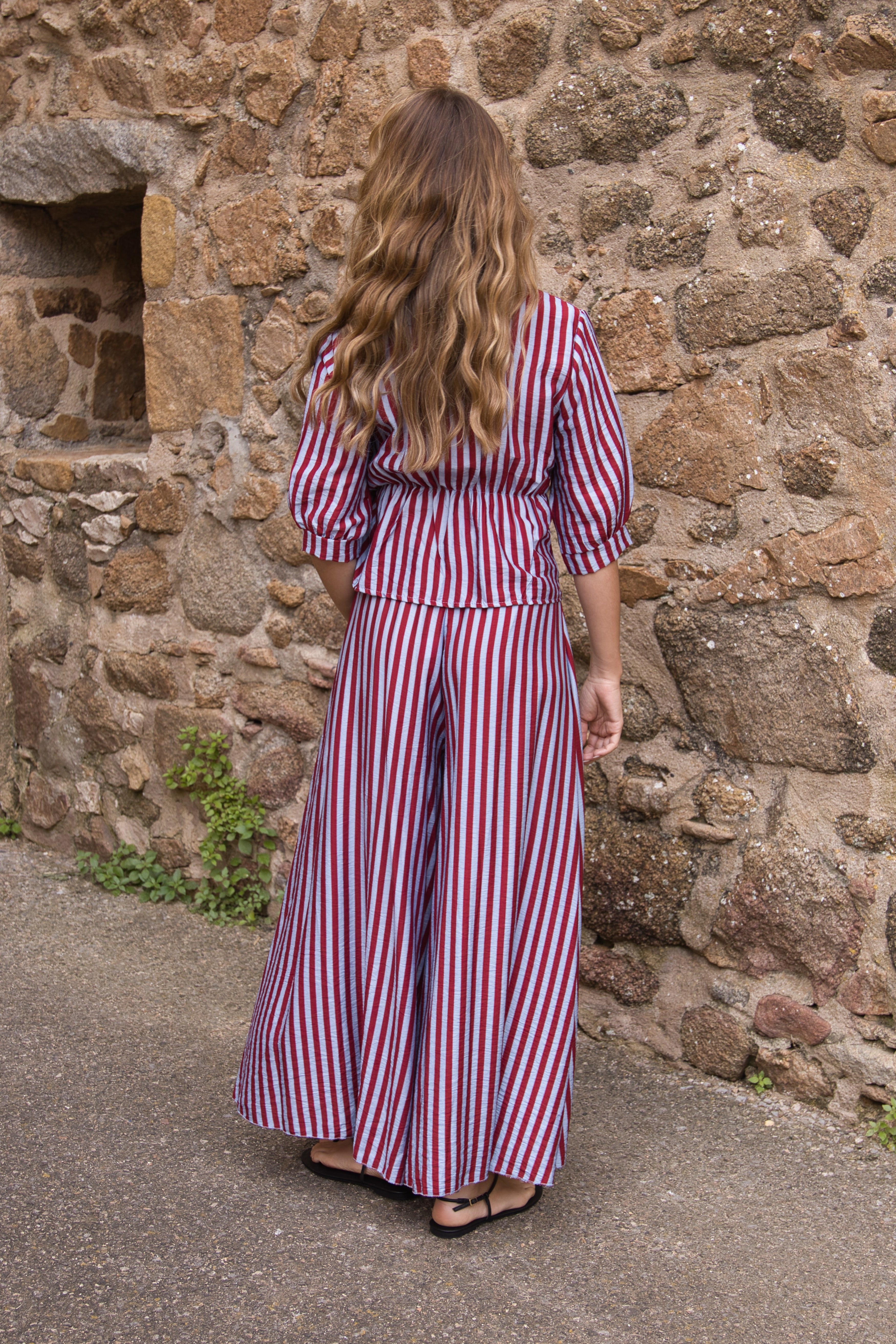 Amalfi Striped Wrap Blouse
