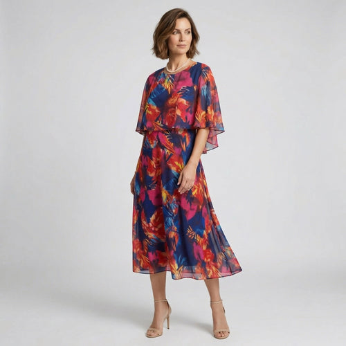 BÁRBARA | VESTIDO CÓMODO DE GASA TALLA GRANDE