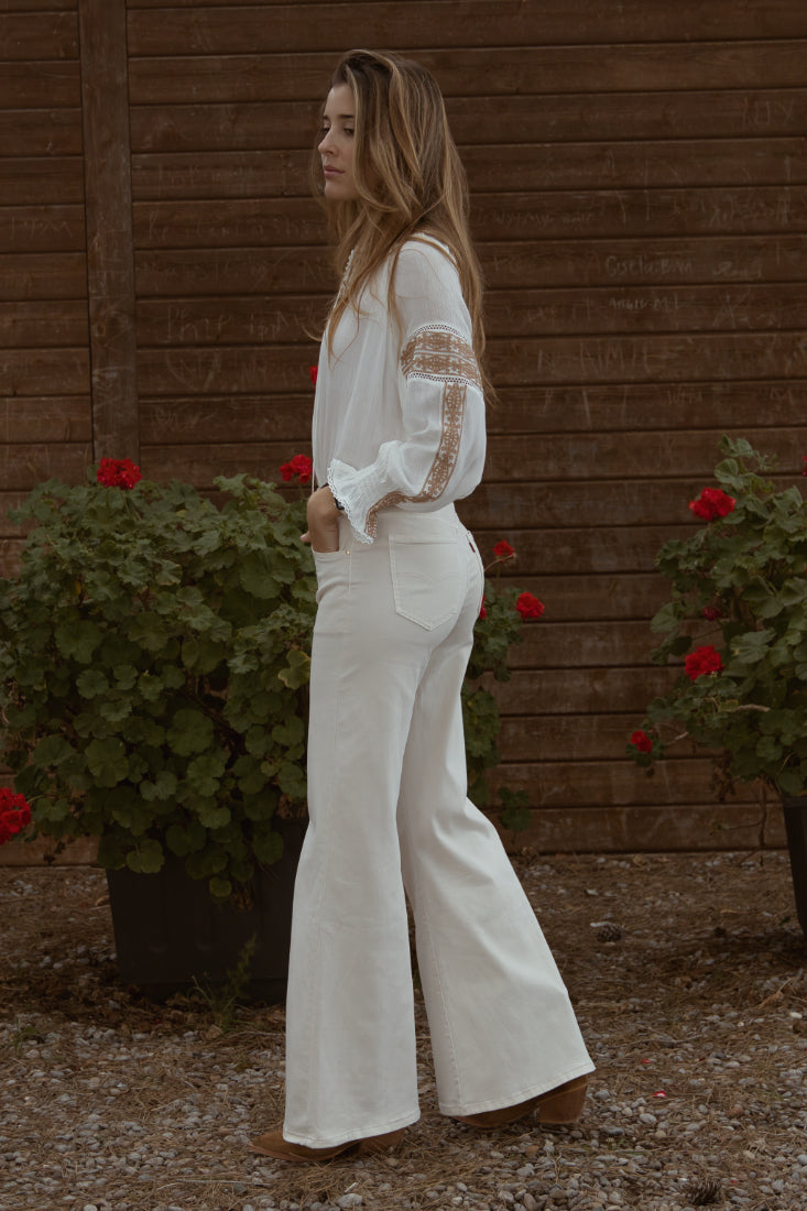 Boho Ibiza Bluse Erdtöne