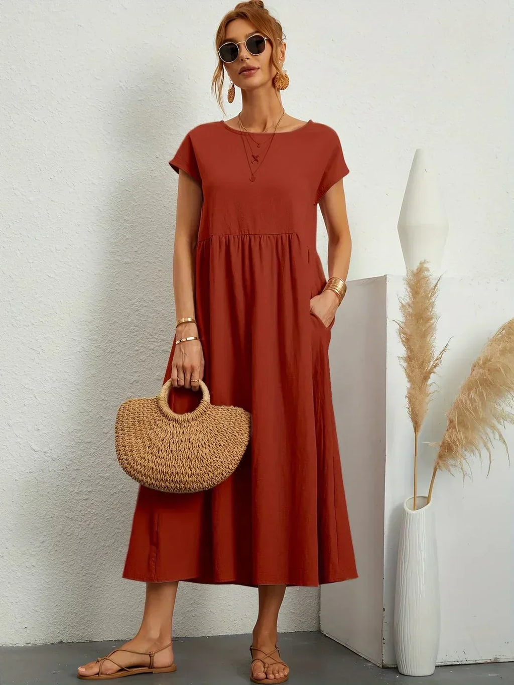 GABRIELA™ | VESTIDO MIDI FLUIDO DE ELEGANCIA ATEMPORAL