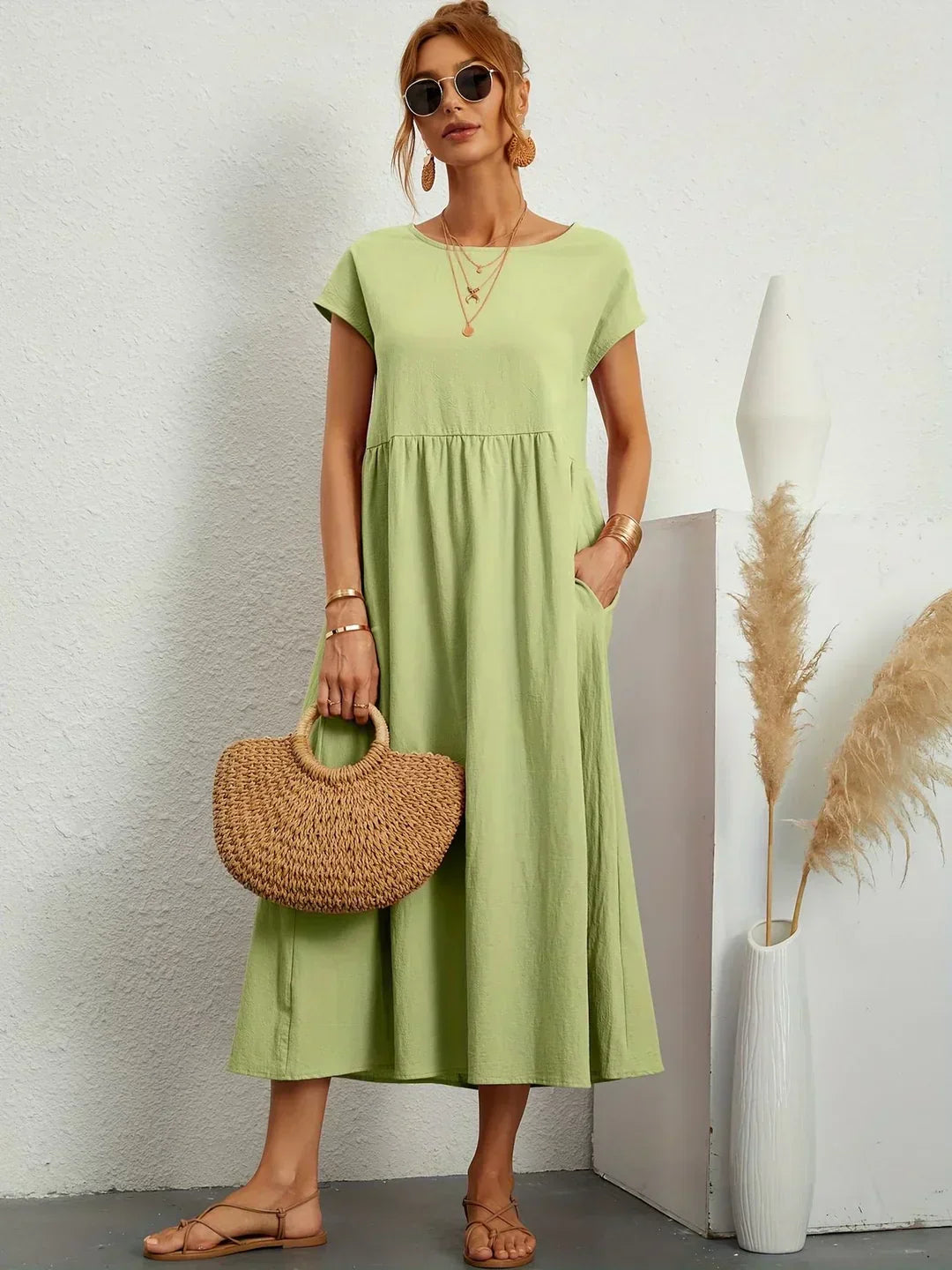 GABRIELA™ | VESTIDO MIDI FLUIDO DE ELEGANCIA ATEMPORAL