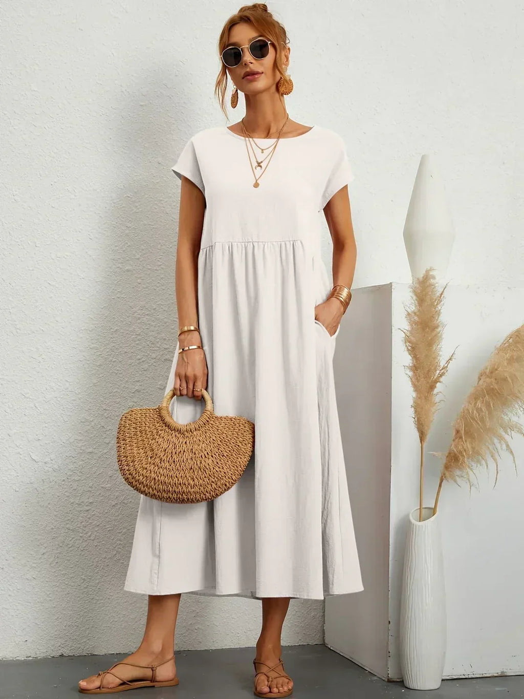 GABRIELA™ | VESTIDO MIDI FLUIDO DE ELEGANCIA ATEMPORAL