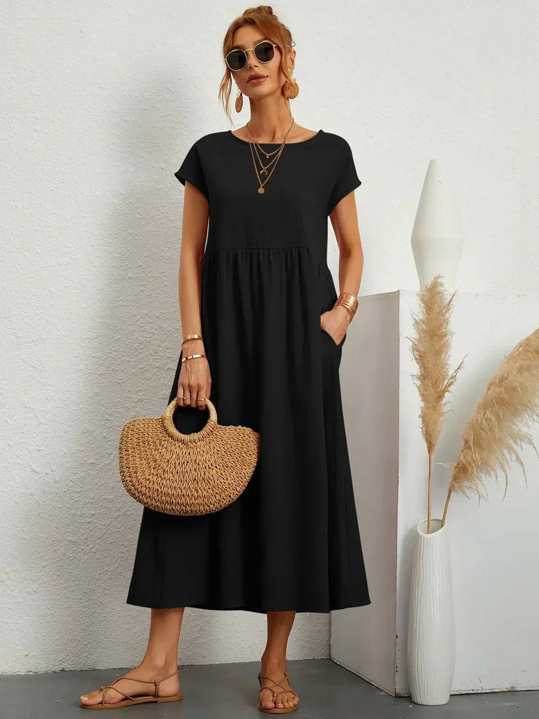 GABRIELA™ | VESTIDO MIDI FLUIDO DE ELEGANCIA ATEMPORAL