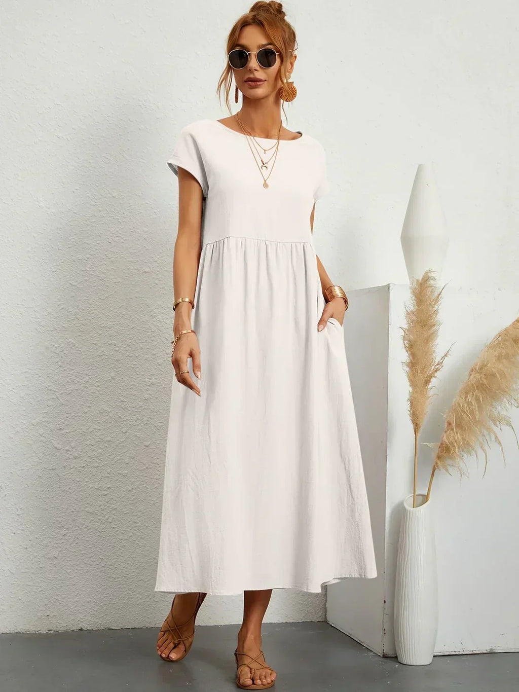 GABRIELA™ | VESTIDO MIDI FLUIDO DE ELEGANCIA ATEMPORAL