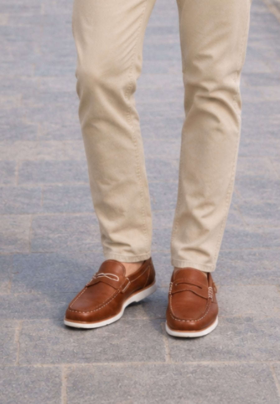 Mocasines de piel suave marrones de hombre - Antifaz wala