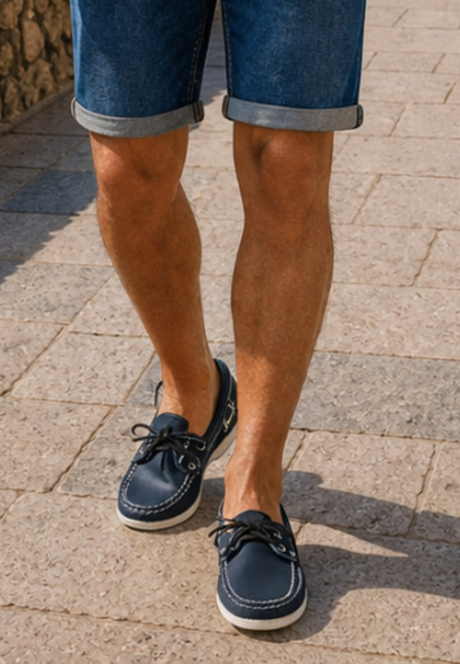 Nauticos de piel suave azules de hombre tallas de la 40 a la 47