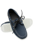 Blaue Herren-Bootsschuhe aus weichem Leder in den Größen 40 bis 47