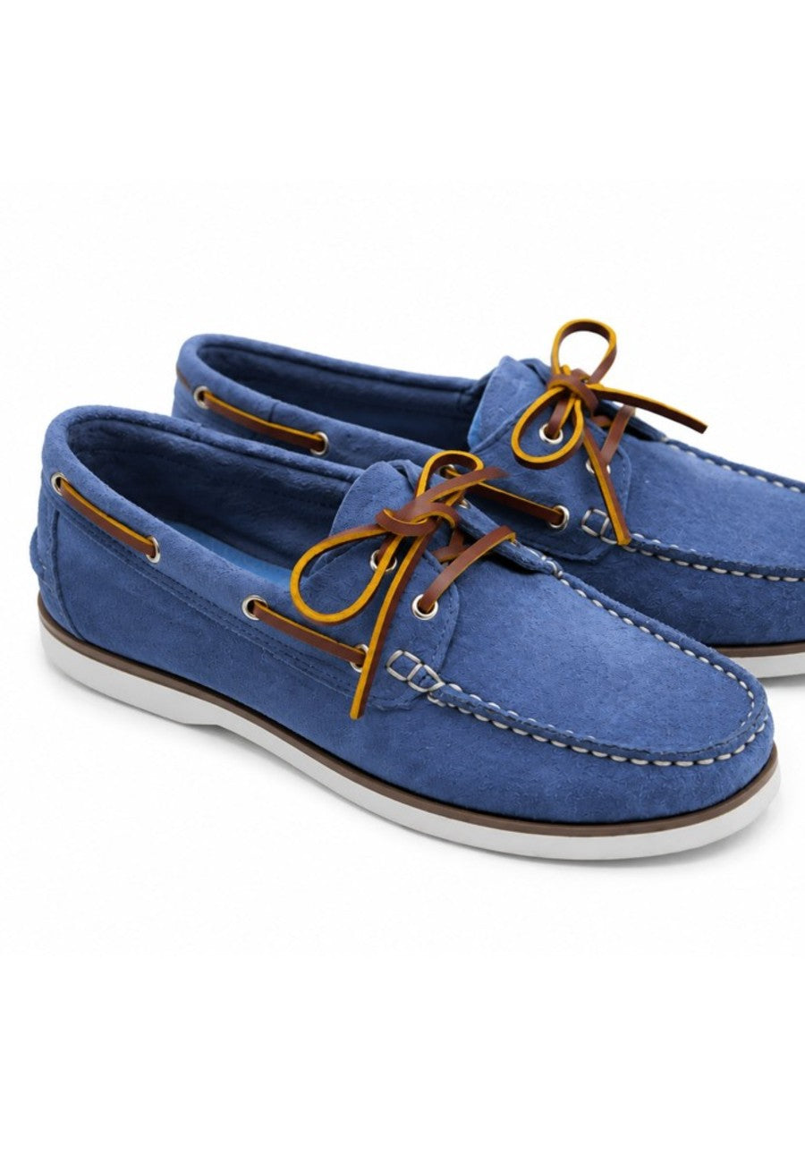 Mocassini nautici di pelle scamosciata blu violacei