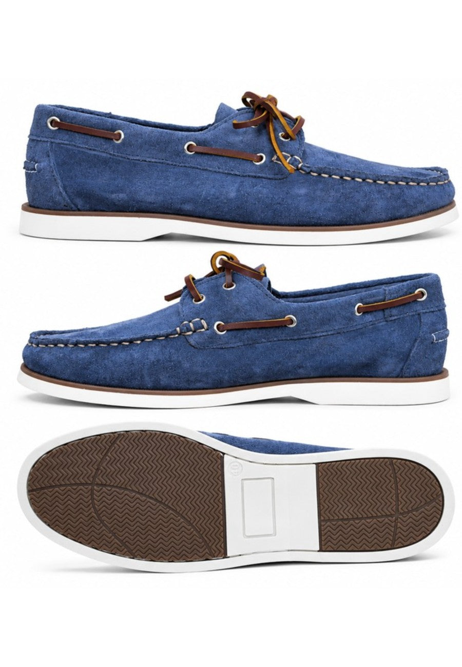 Mocassini nautici di pelle scamosciata blu violacei