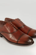 Scarpe Oxford in pelle di colore marrone