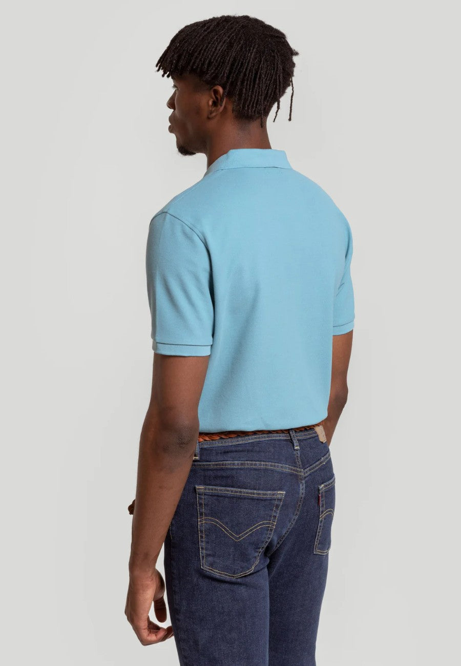 Polo piqué de hombre color Celeste