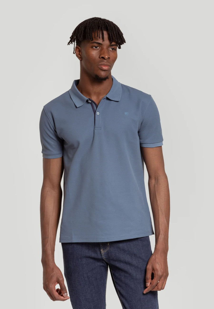 Polo piqué da uomo colore indaco
