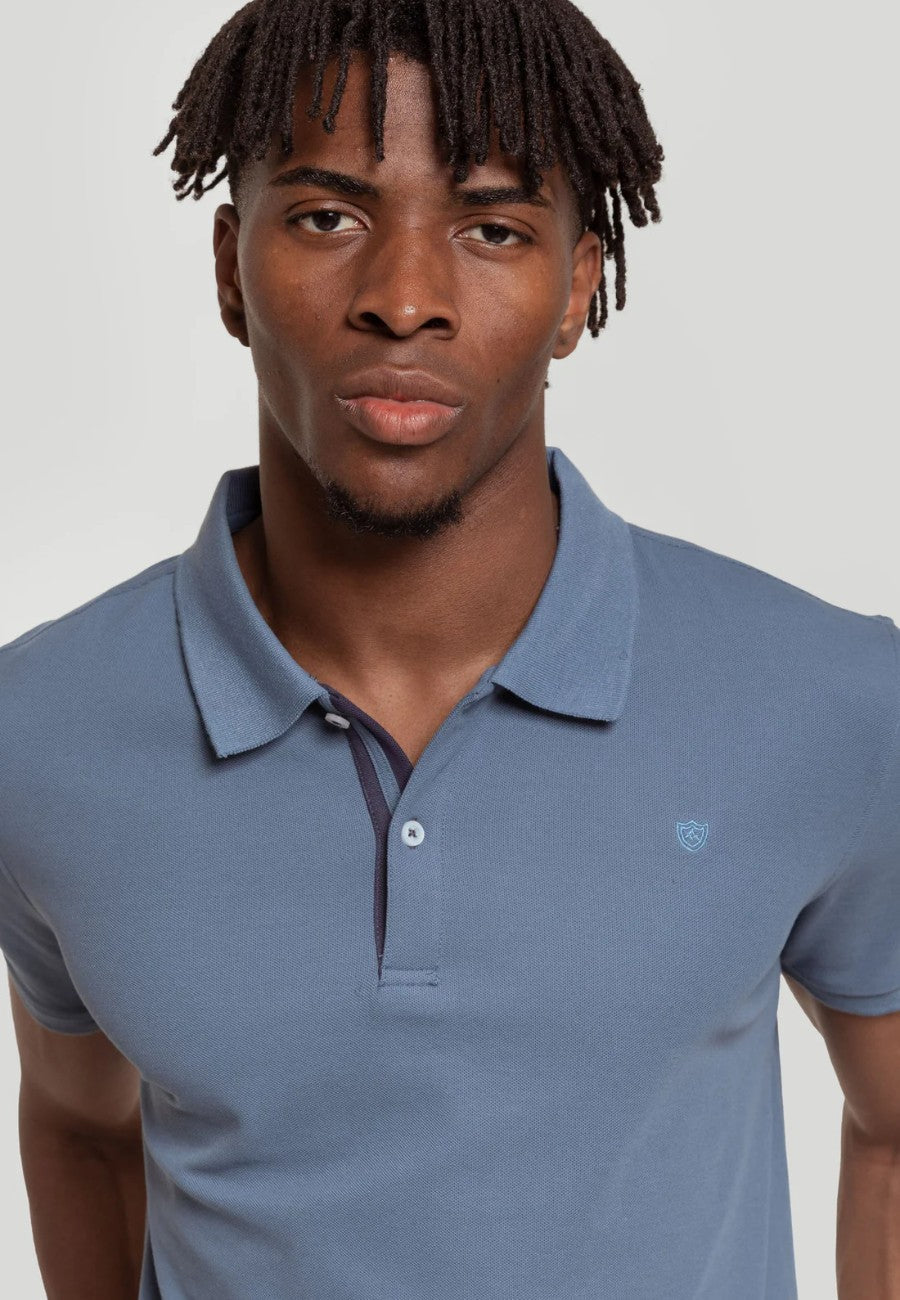 Polo piqué de hombre color índigo