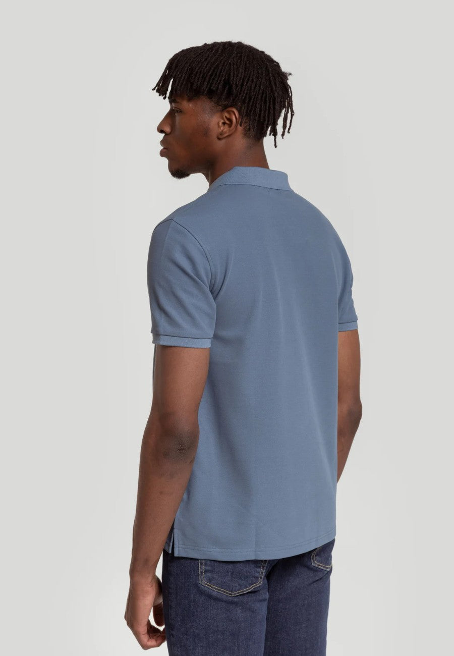 Polo piqué de hombre color índigo