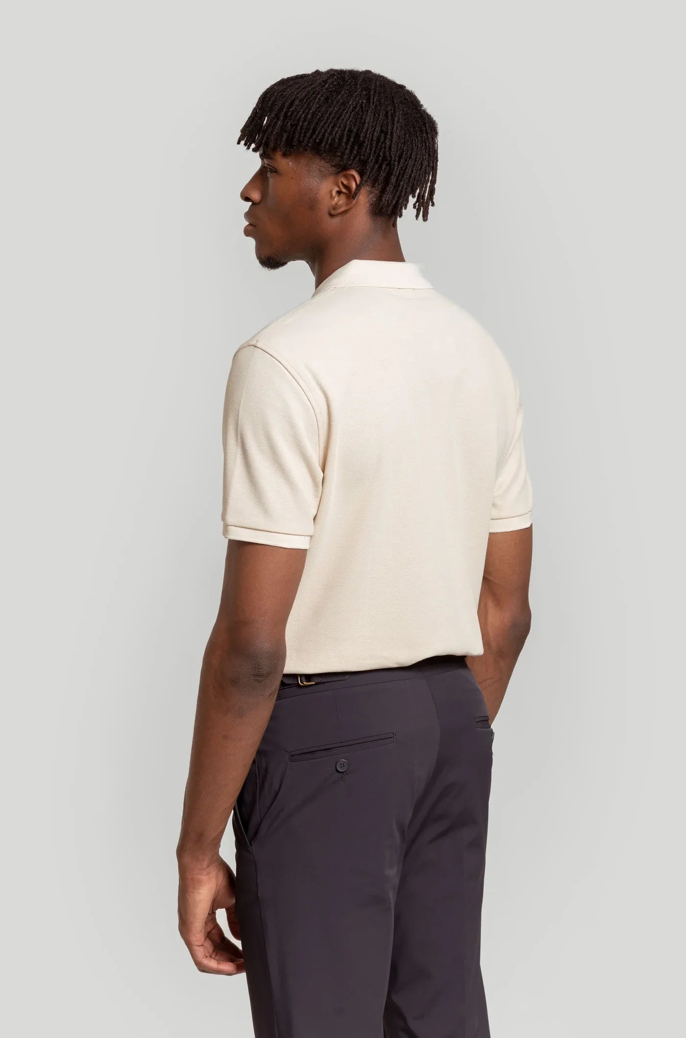 Polo piqué de hombre color Hueso