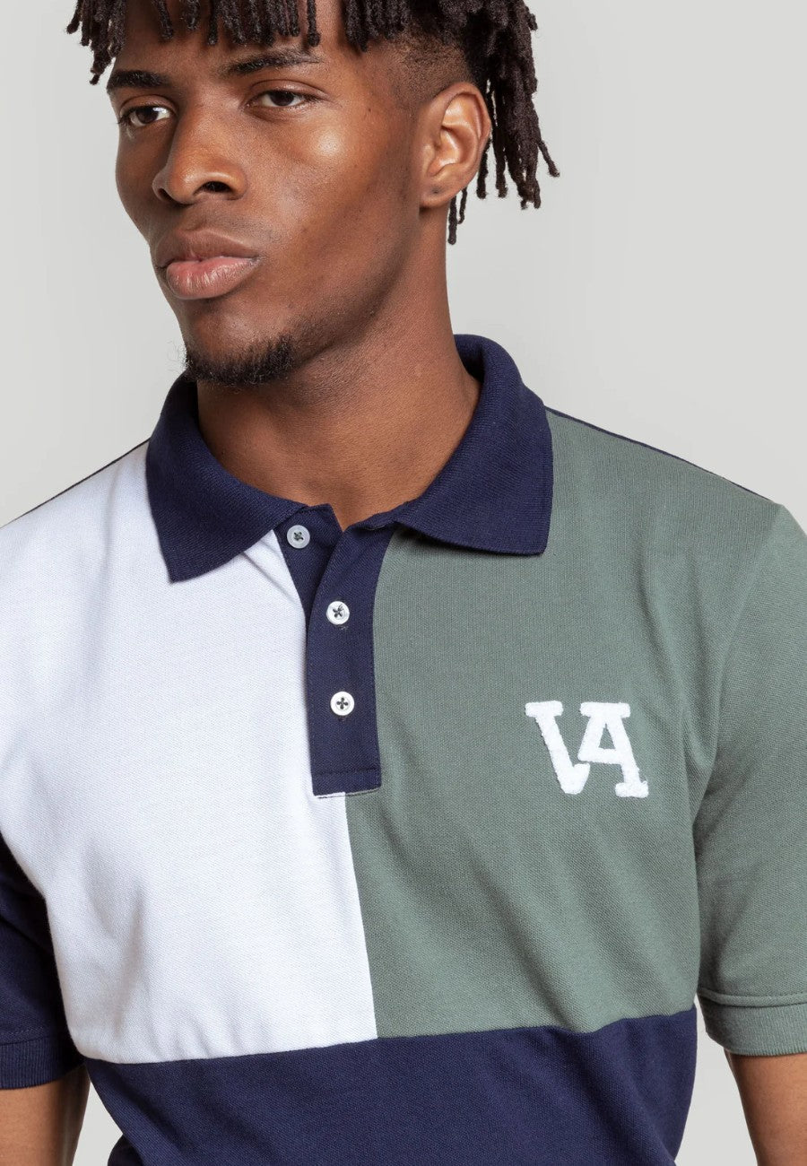 Polo piqué de hombre cuadros Azul marino