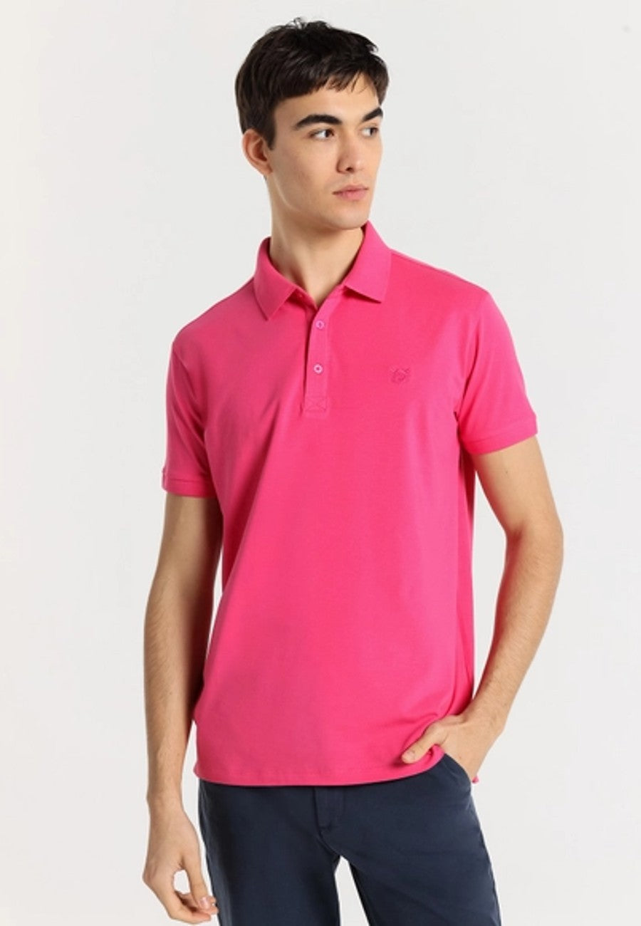 Polo de hombre de manga corta Rosa