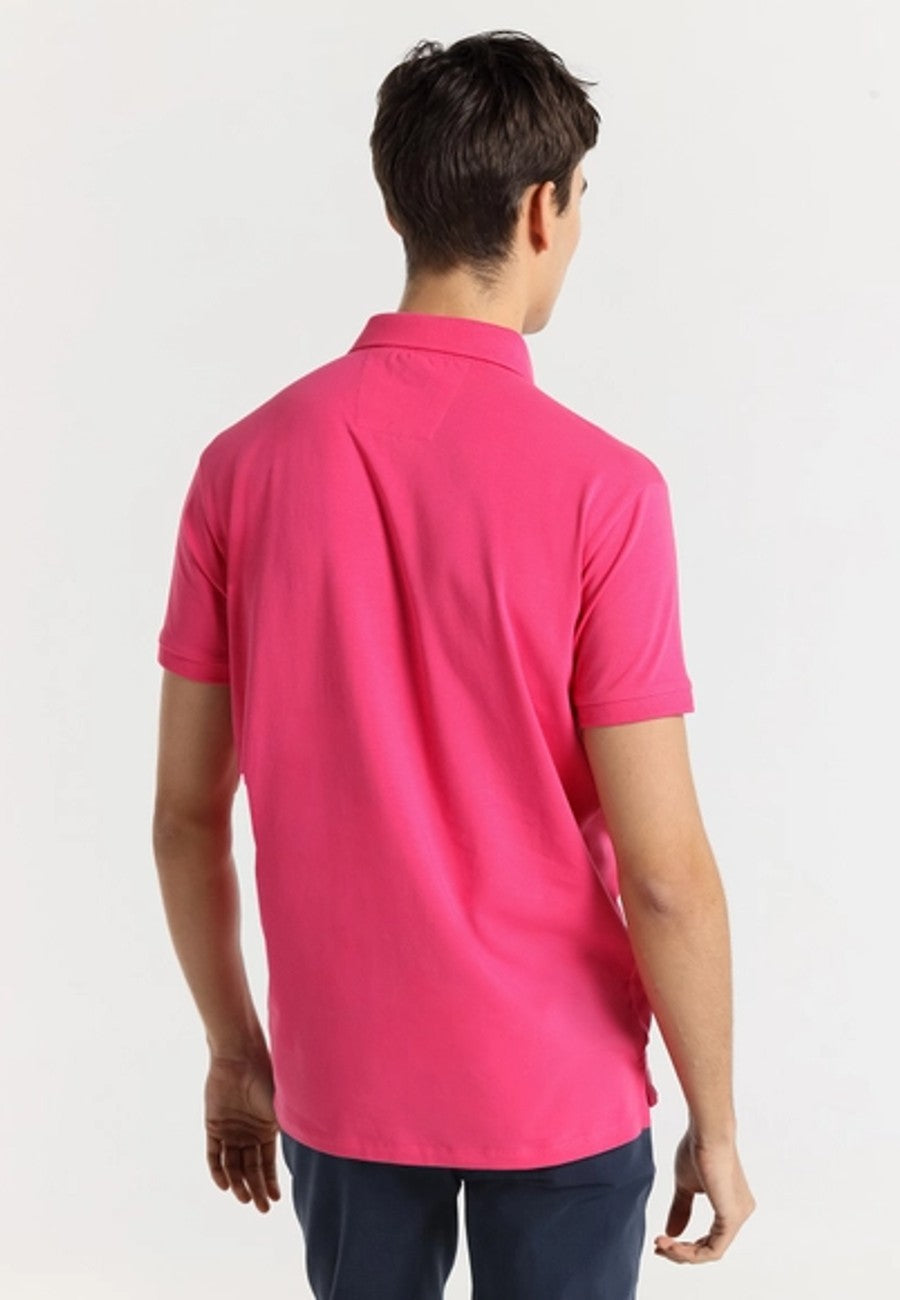 Polo de hombre de manga corta Rosa