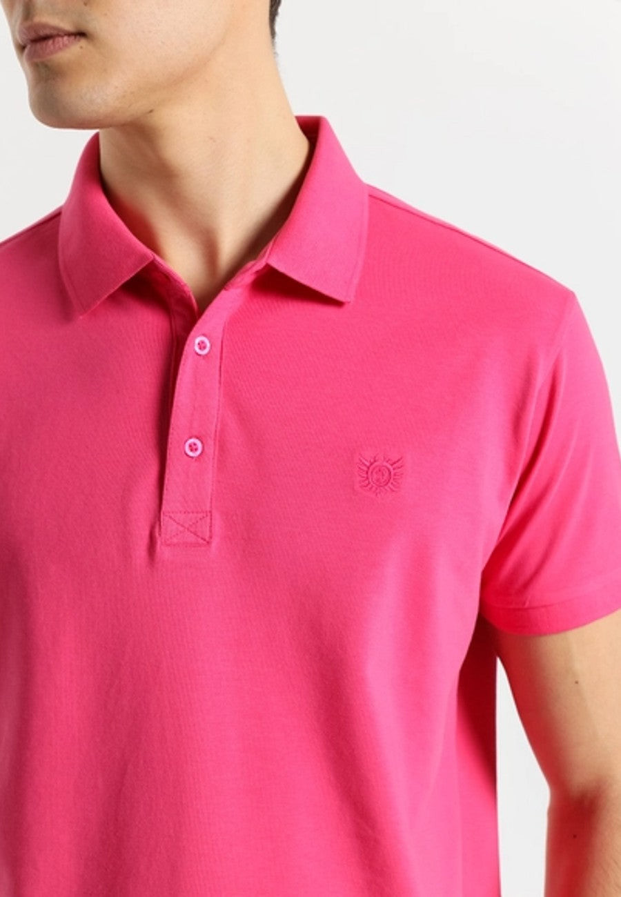 Polo de hombre de manga corta Rosa