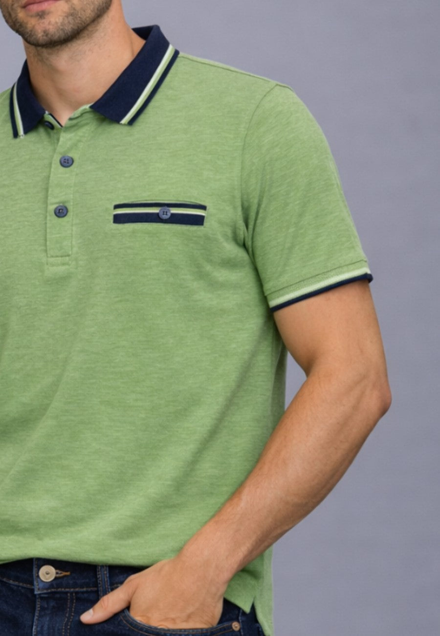 Herren-Polohemd aus Piqué, Regular Fit, in Hellgrün