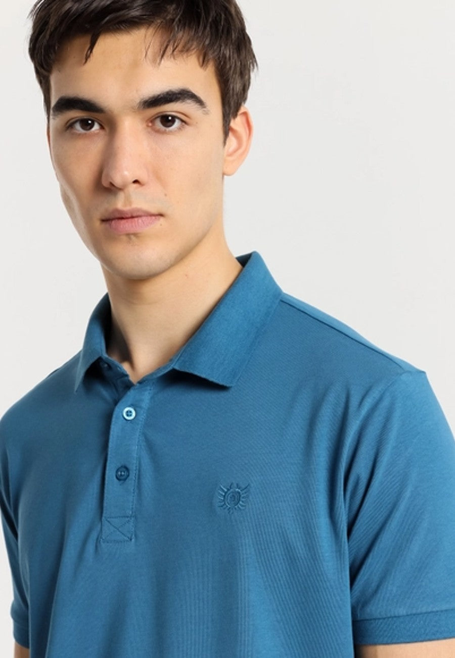 Polo de hombre de manga corta Azul