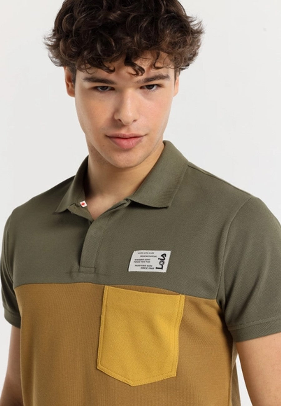 Polo LOIS da uomo con tasca marrone