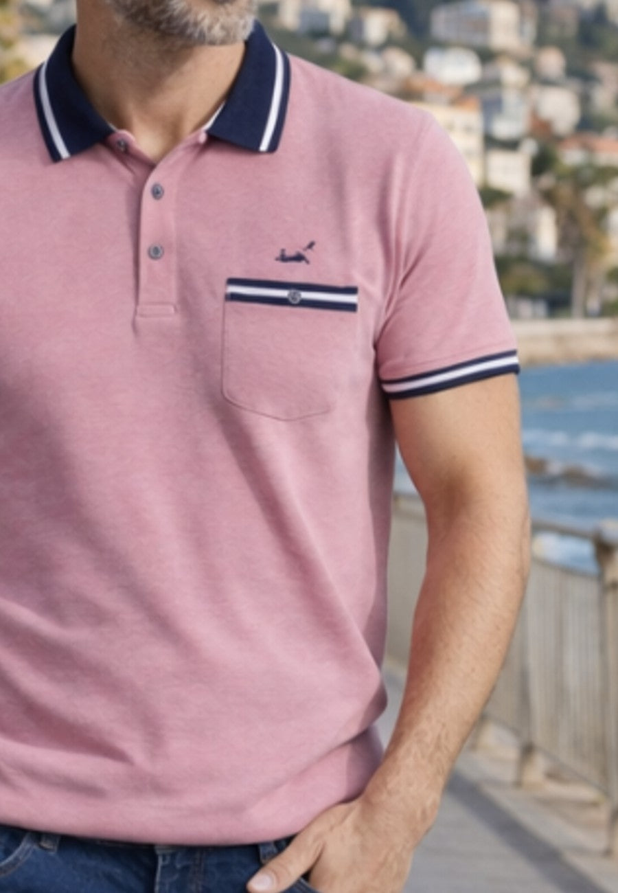 Polo piqué en corte regular de color malva
