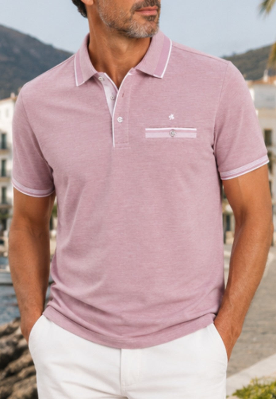 Polo de hombre en color maquillaje, tallas de la M a la 4XL