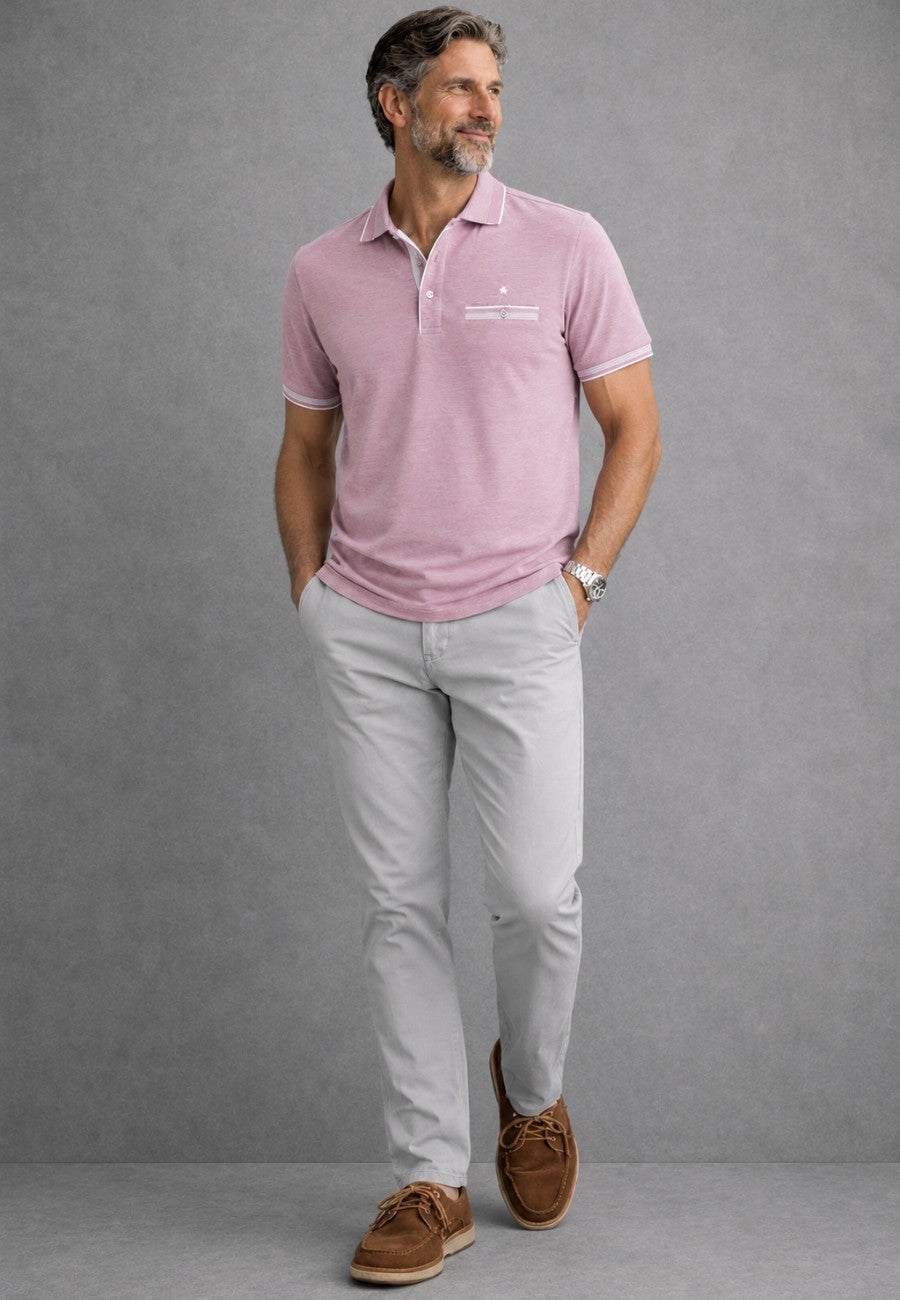 Polo de hombre en color maquillaje, tallas de la M a la 4XL