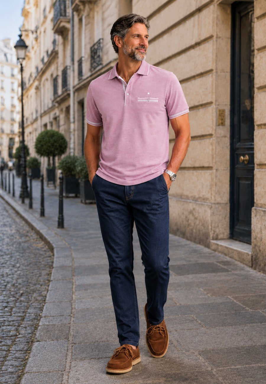 Polo da uomo di colore nude, taglie dalla M alla 4XL