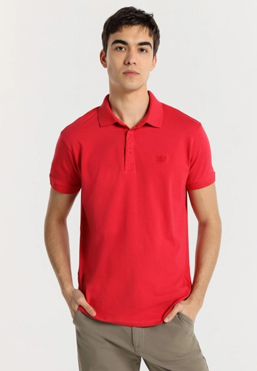 Polo de hombre de manga corta Rojo