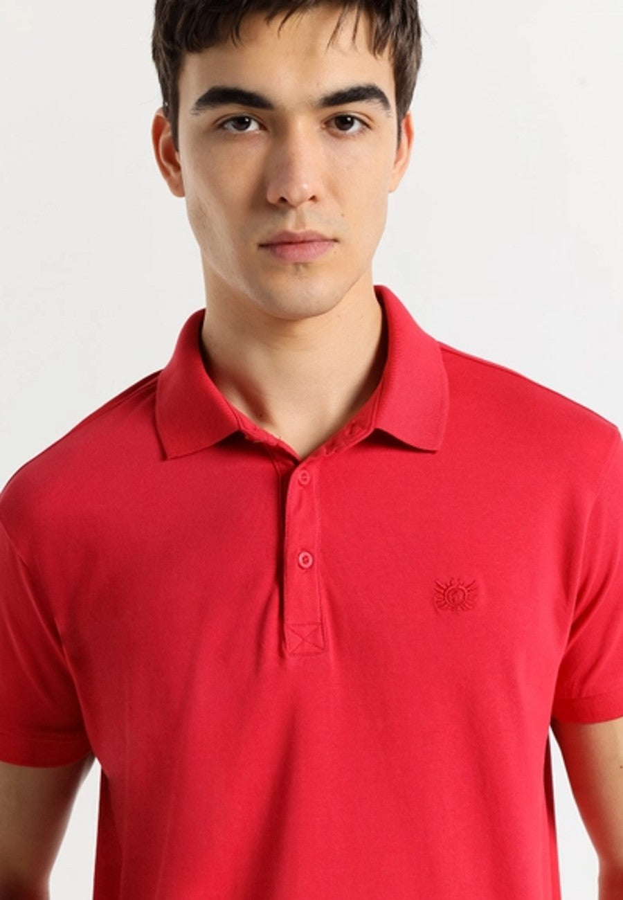 Polo de hombre de manga corta Rojo