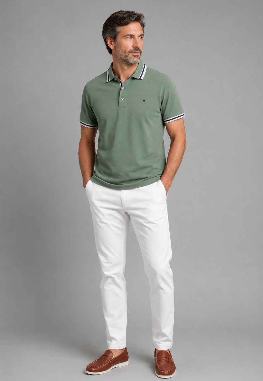 Herren-Poloshirt in Flaschengrün Größen M bis 4XL