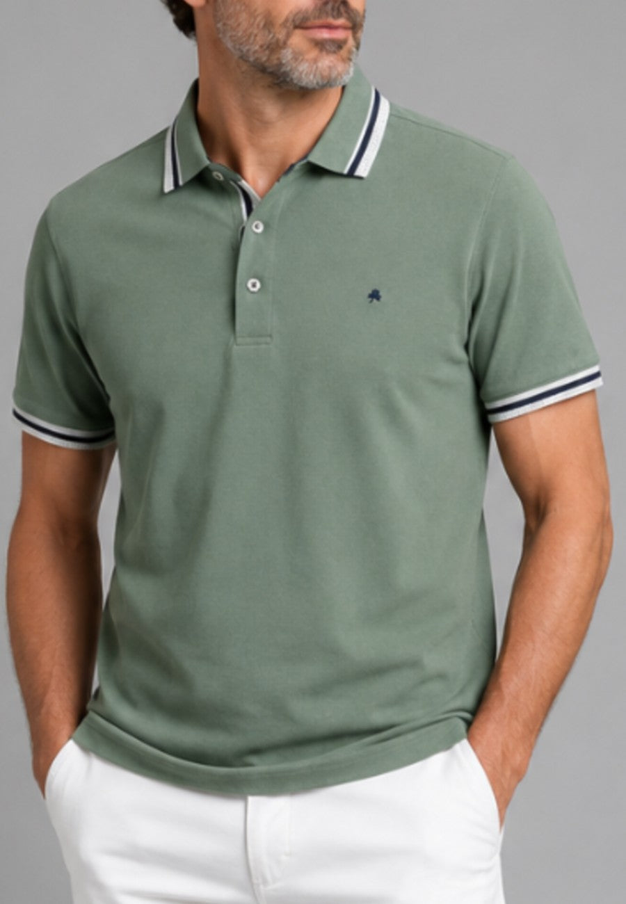 Polo de hombre en verde botella tallas de la M a la 4XL