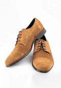 Scarpe stringate in scamosciato colore cammello