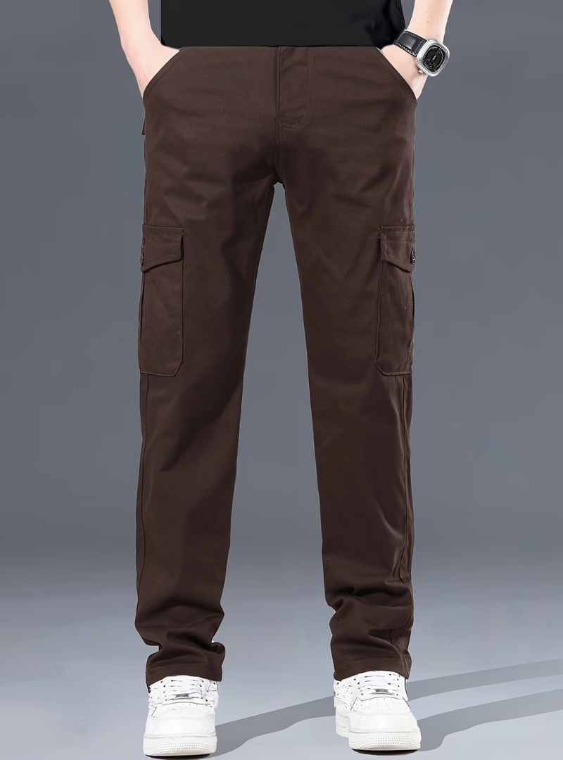 Pantalones cargo de pierna recta para hombre