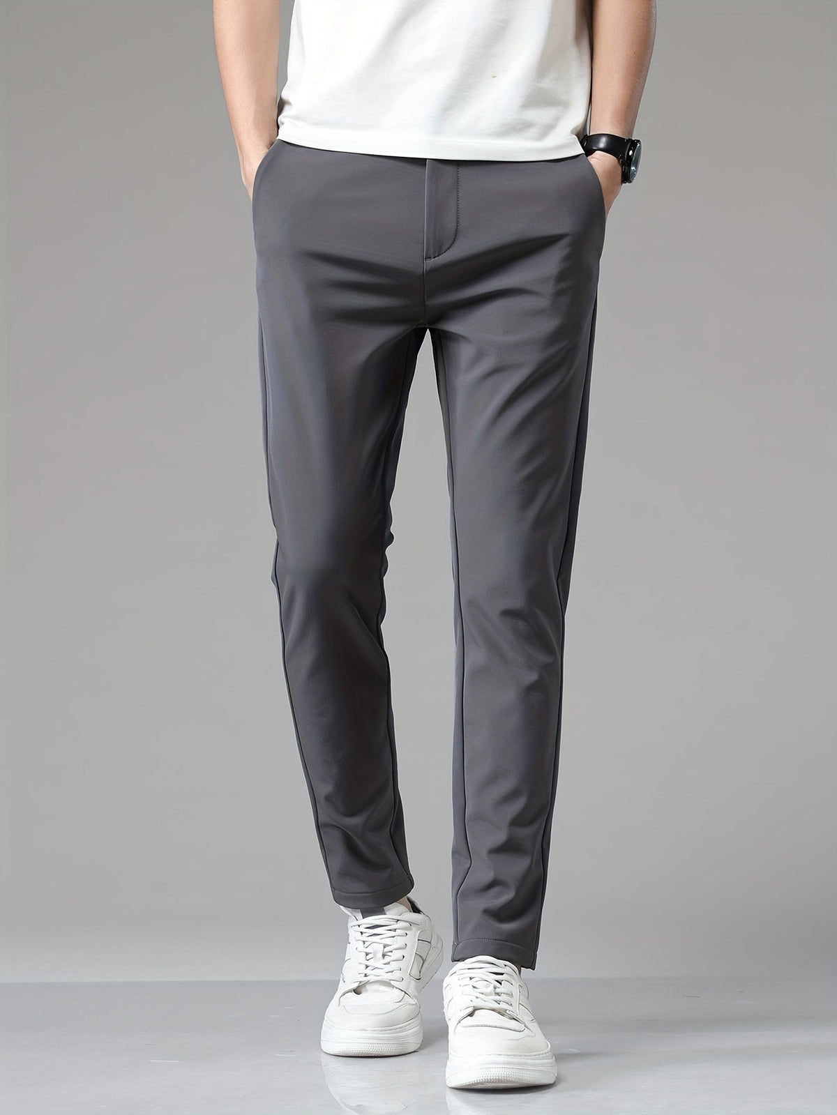 Pantalones rectos de hombre con cintura elástica