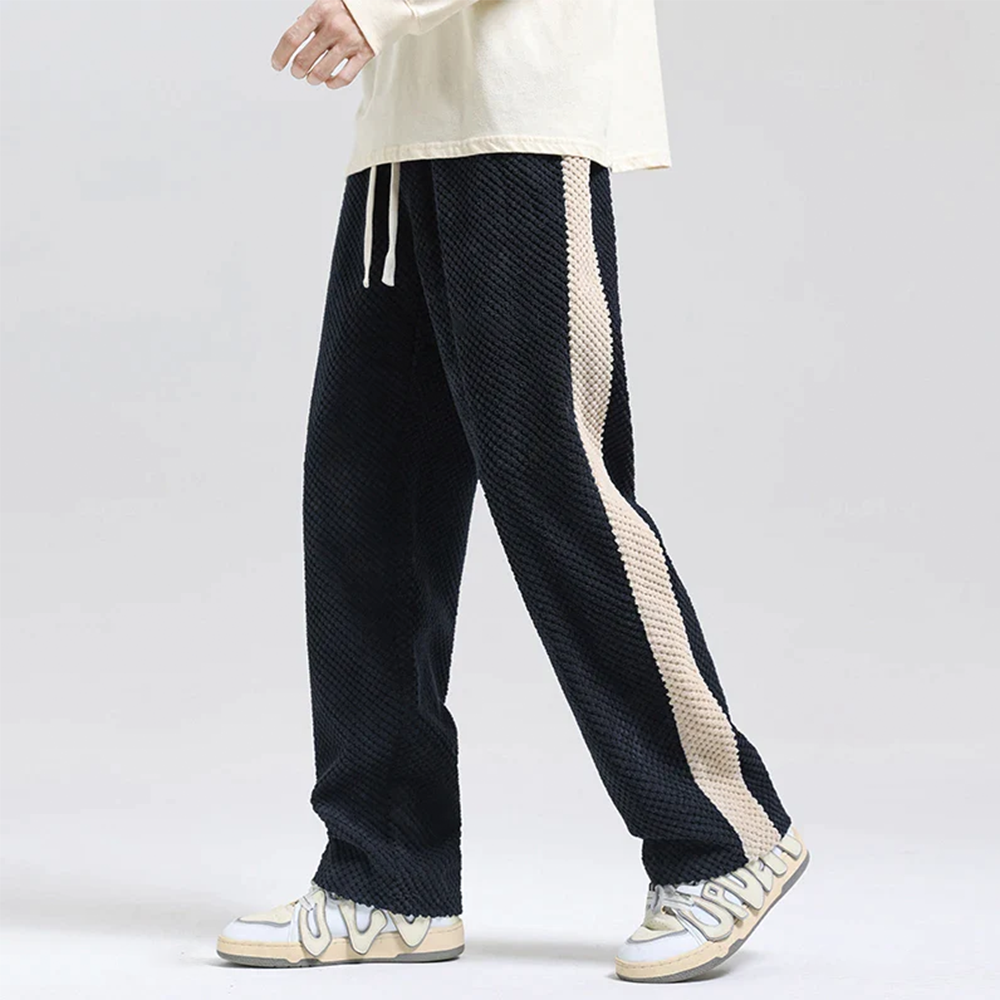 Pantalones de hombre con cordón ajustable y textura