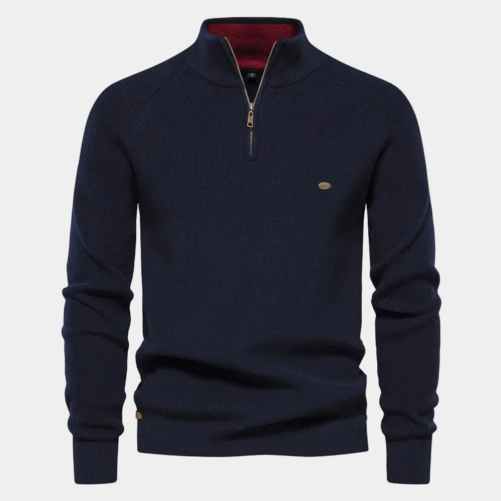 Jersey de cuello alto con cremallera para hombre