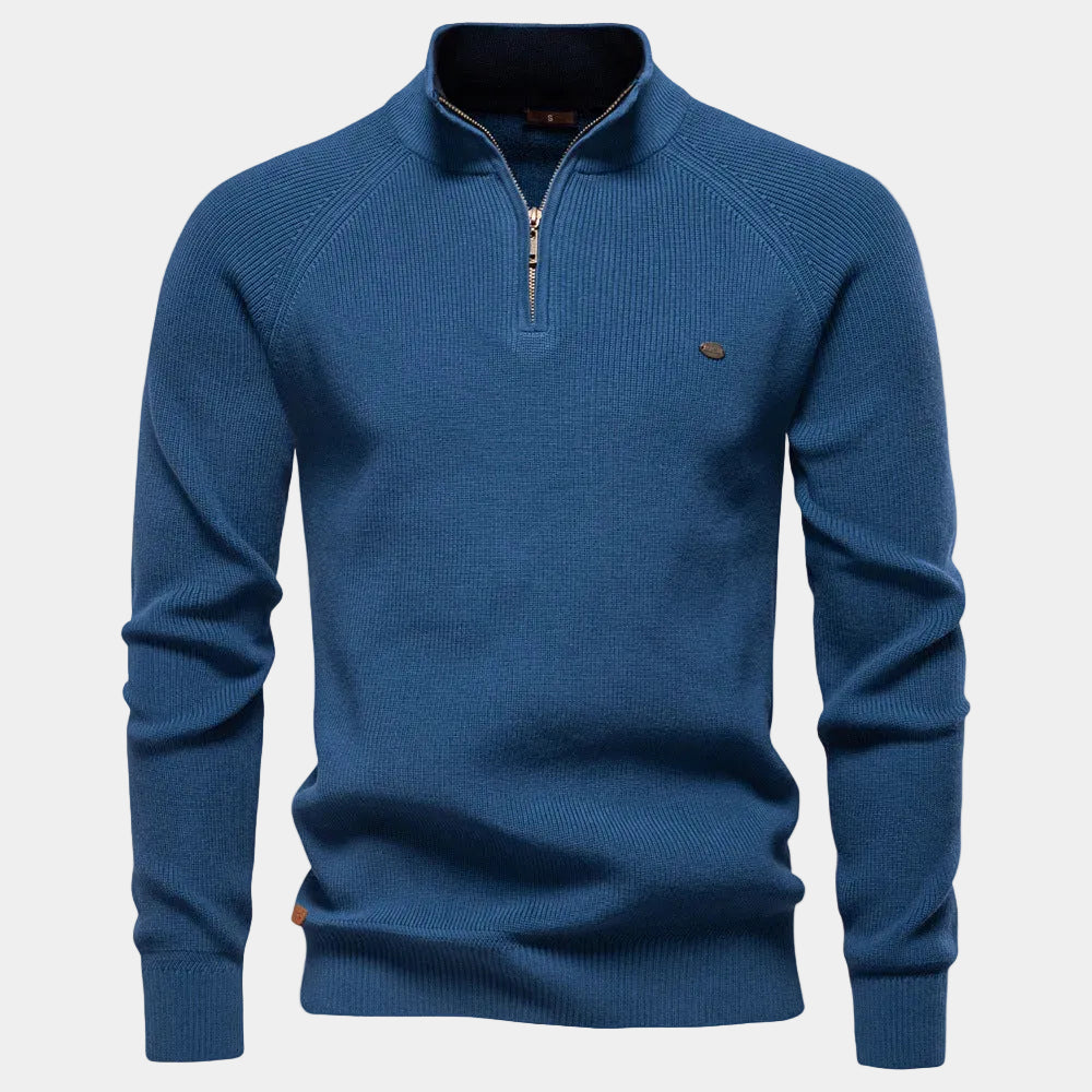 Jersey de cuello alto con cremallera para hombre