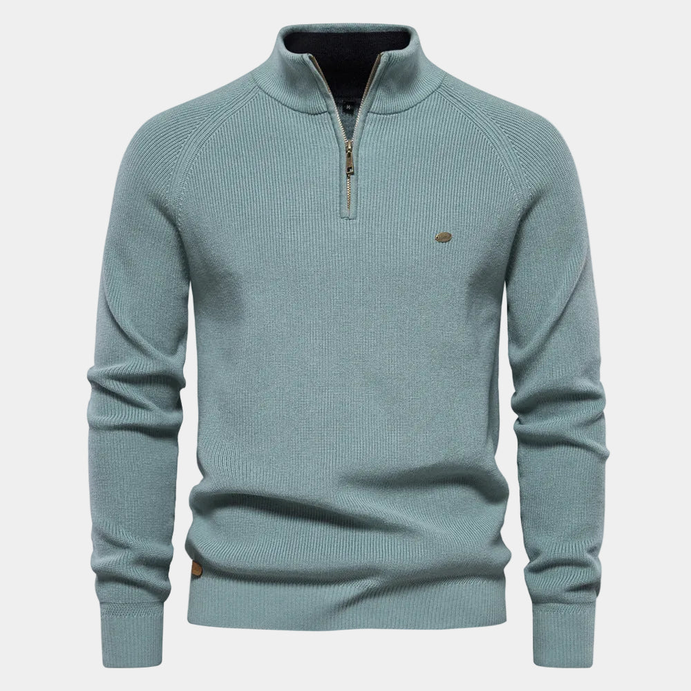 Jersey de cuello alto con cremallera para hombre