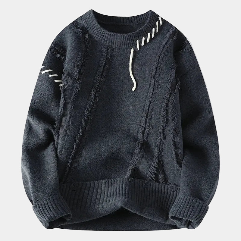Jersey de cuello redondo texturizado para hombre.