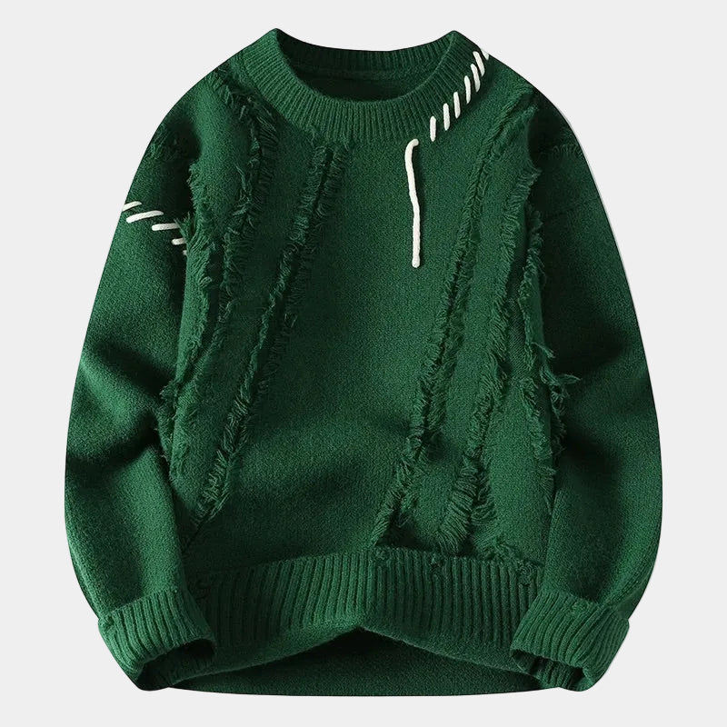 Jersey de cuello redondo texturizado para hombre.
