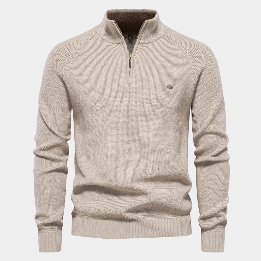 Jersey de cuello alto con cremallera para hombre